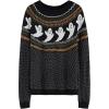 imageCHICWISH Womens BlackArmy GreenOrange Cute Ghost Long Sleeves Halloween Knit Sweater PulloverBlack
