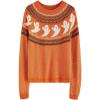 imageCHICWISH Womens BlackArmy GreenOrange Cute Ghost Long Sleeves Halloween Knit Sweater PulloverOrange