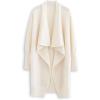 imageCHICWISH Womens Open Front Waterfall Longline Knit Cardigan Coatigan Light JacketCreamwaterfall