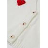 imageCHICWISH Women 3D Heart Open Front Cardigan Sweaters VNeck Casual ButtonUp Long Sleeve Cropped Knit CardiganWhite