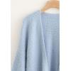 imageCHICWISH Women Fuzzy Open Front Waffle Knit Cardigan Long Lantern Sleeve Oversize Classy Cozy Cardigan Sweater TanPinkBlueBlue