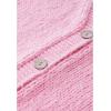 imageCHICWISH Womens Candy PinkCream Stitch Strawberry Button Up Hand Knit CardiganCandy Pink