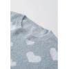 imageCHICWISH Womens Comfy Casual Fuzzy Contrast Heart Knit Sweater Pullover SweatershirtGrey