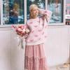imageCHICWISH Womens Comfy Casual Pink Fuzzy Hearts Knit Sweater Pullover SweatershirtPink
