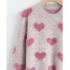 imageCHICWISH Womens Comfy Casual Pink Fuzzy Hearts Knit Sweater Pullover SweatershirtPink