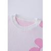imageCHICWISH Womens Hot PinkNude PinkLilacCream Cuteness Flowers Boxy Round Neck Long Sleeves Knit SweaterKnit SweaterNude Pink