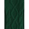 imageCHICWISH Womens MagentaTanWhite Bubble Sleeve Braided Ribbed SweaterDark Green