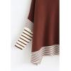 imageCHICWISH Womens MustardBlackCaramelOliveGrey Striped Oversize Soft Knit Cape Sweater PulloverCaramel