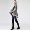 imageCHICWISH Womens MustardBlackCaramelOliveGrey Striped Oversize Soft Knit Cape Sweater PulloverGrey