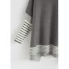 imageCHICWISH Womens MustardBlackCaramelOliveGrey Striped Oversize Soft Knit Cape Sweater PulloverGrey