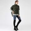imageCHICWISH Womens MustardBlackCaramelOliveGrey Striped Oversize Soft Knit Cape Sweater PulloverOlive