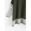 imageCHICWISH Womens MustardBlackCaramelOliveGrey Striped Oversize Soft Knit Cape Sweater PulloverOlive