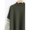 imageCHICWISH Womens MustardBlackCaramelOliveGrey Striped Oversize Soft Knit Cape Sweater PulloverOlive
