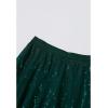 imageCHICWISH Sequins Tulle Skirts Elastic Waist Mesh Midi Holiday Flowy Layered Red SkirtDark Green