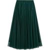 imageCHICWISH Sequins Tulle Skirts Elastic Waist Mesh Midi Holiday Flowy Layered Red SkirtDark Green