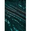 imageCHICWISH Sequins Tulle Skirts Elastic Waist Mesh Midi Holiday Flowy Layered Red SkirtDark Green