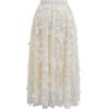 imageCHICWISH Women 3D Butterfly Embroidered Mesh Tulle Midi Skirt High Elastic Waist ALine Fairy SkirtsCream