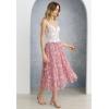 imageCHICWISH Women 3D Butterfly Embroidered Mesh Tulle Midi Skirt High Elastic Waist ALine Fairy SkirtsPink