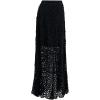 imageCHICWISH Women Bohemian Cutwork Crochet Maxi Skirt Hollow Out High Elastic Waist Summer Vacation Beach Long SkirtsBlack