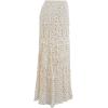 imageCHICWISH Women Bohemian Cutwork Crochet Maxi Skirt Hollow Out High Elastic Waist Summer Vacation Beach Long SkirtsSand