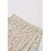 imageCHICWISH Women Bohemian Cutwork Crochet Maxi Skirt Hollow Out High Elastic Waist Summer Vacation Beach Long SkirtsSand