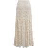 imageCHICWISH Women Bohemian Cutwork Crochet Maxi Skirt Hollow Out High Elastic Waist Summer Vacation Beach Long SkirtsSand