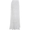 imageCHICWISH Women Bohemian Cutwork Crochet Maxi Skirt Hollow Out High Elastic Waist Summer Vacation Beach Long SkirtsWhite