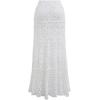 imageCHICWISH Women Bohemian Cutwork Crochet Maxi Skirt Hollow Out High Elastic Waist Summer Vacation Beach Long SkirtsWhite