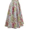 imageCHICWISH Women Daisy Field Pleated Midi Skirt Printed ALine Casual High Waist Swing Flared Vintage Skirts with PocketsGreen