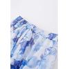 imageCHICWISH Women Mesh Tulle Skirt Indigo Lemon Printed ALine Fairy Midi Skirt High Elastic Waist Layered Casual SkirtsIndigo