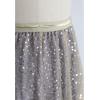 imageCHICWISH Women Tulle Mesh Sequin Skirts Elastic Waist Pleated Midi Skirt Sparkle Layered Flowy Fairy Tutu SkirtsYellow