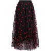 imageCHICWISH Women Valentines 3D Red Heart Print Mesh Tulle Midi Skirt Elastic High Waist ALine Cute Flowy Holiday SkirtBlack