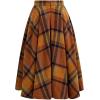 imageCHICWISH Womens Fall Winter Vintage Plaid Wool Skirts High Waist ALine Pleated Midi Skirt PumpkinPumpkin
