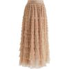 imageCHICWISH Womens GreyMint DotsPurpleRouge Pink Tiered Layered Mesh Ballet Prom Party Tulle Tutu Aline Maxi SkirtLight Tanmidi