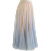 imageCHICWISH Womens LilacCreamGreyPinkBlack Layered Mesh Ballet Prom Party Tulle Tutu ALine Maxi SkirtApricot Color Block