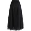imageCHICWISH Womens LilacCreamGreyPinkBlack Layered Mesh Ballet Prom Party Tulle Tutu ALine Maxi SkirtBlack
