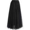 imageCHICWISH Womens LilacCreamGreyPinkBlack Layered Mesh Ballet Prom Party Tulle Tutu ALine Maxi SkirtBlack