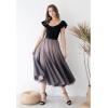 imageCHICWISH Womens LilacCreamGreyPinkBlack Layered Mesh Ballet Prom Party Tulle Tutu ALine Maxi SkirtBlack Pink