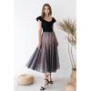 imageCHICWISH Womens LilacCreamGreyPinkBlack Layered Mesh Ballet Prom Party Tulle Tutu ALine Maxi SkirtBlack Pink