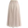 imageCHICWISH Womens LilacCreamGreyPinkBlack Layered Mesh Ballet Prom Party Tulle Tutu ALine Maxi SkirtCream