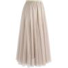 imageCHICWISH Womens LilacCreamGreyPinkBlack Layered Mesh Ballet Prom Party Tulle Tutu ALine Maxi SkirtCream