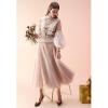 imageCHICWISH Womens LilacCreamGreyPinkBlack Layered Mesh Ballet Prom Party Tulle Tutu ALine Maxi SkirtCream