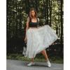 imageCHICWISH Womens LilacCreamGreyPinkBlack Layered Mesh Ballet Prom Party Tulle Tutu ALine Maxi SkirtCream Dots