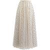imageCHICWISH Womens LilacCreamGreyPinkBlack Layered Mesh Ballet Prom Party Tulle Tutu ALine Maxi SkirtCream Dots