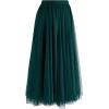 imageCHICWISH Womens LilacCreamGreyPinkBlack Layered Mesh Ballet Prom Party Tulle Tutu ALine Maxi SkirtDark Green