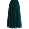 imageCHICWISH Womens LilacCreamGreyPinkBlack Layered Mesh Ballet Prom Party Tulle Tutu ALine Maxi SkirtDark Green