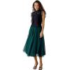 imageCHICWISH Womens LilacCreamGreyPinkBlack Layered Mesh Ballet Prom Party Tulle Tutu ALine Maxi SkirtDark Green