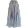 imageCHICWISH Womens LilacCreamGreyPinkBlack Layered Mesh Ballet Prom Party Tulle Tutu ALine Maxi SkirtDusty Blue Color Block