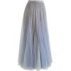 imageCHICWISH Womens LilacCreamGreyPinkBlack Layered Mesh Ballet Prom Party Tulle Tutu ALine Maxi SkirtDusty Blue Color Block