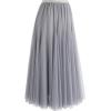 imageCHICWISH Womens LilacCreamGreyPinkBlack Layered Mesh Ballet Prom Party Tulle Tutu ALine Maxi SkirtGrey
